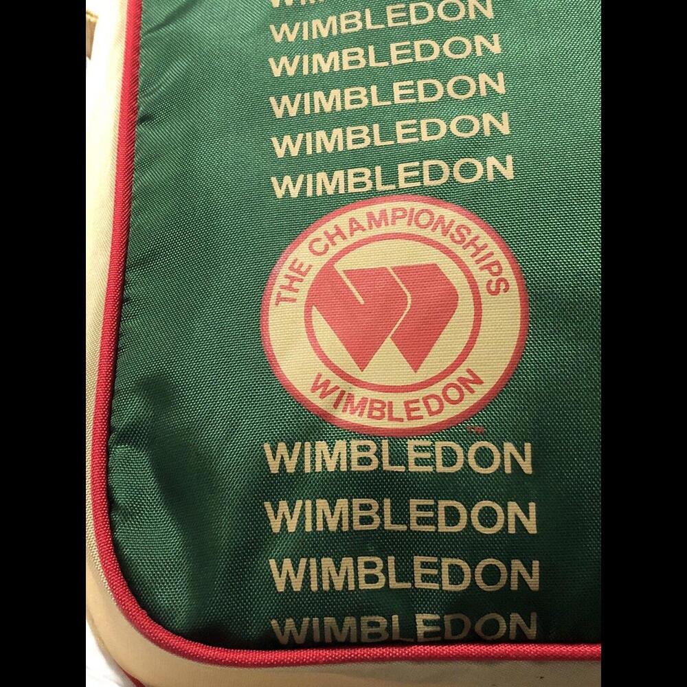 RARE Vintage Tennis WIMBLEDON The Championships racket Carry Bag MINT  Green/Tan